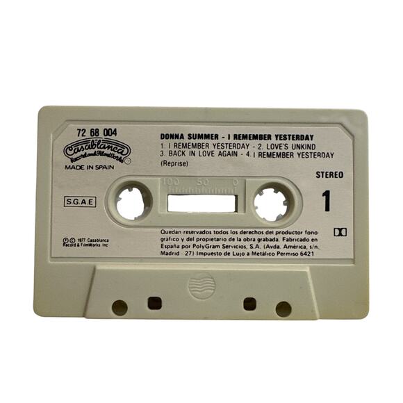 Vintage Cassette Donna Summer I Remember Yesterday 1977 Spain Release - Picture 5 of 9
